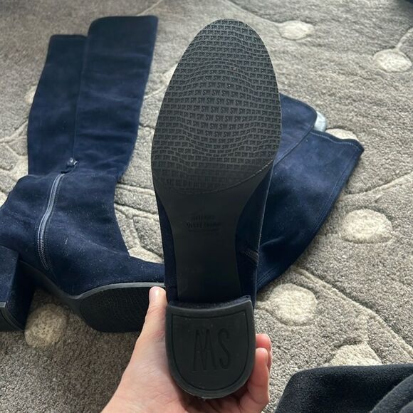 Stuart Weitzman “ALLJACK” Over the Knee Navy Suede Boot, Size 7.5 - Picture 7 of 9